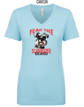 Load image into Gallery viewer, Schnauzer-061-121 - Next Level Apparel Ladies&#39; Ideal V - Fear The Beard Logo