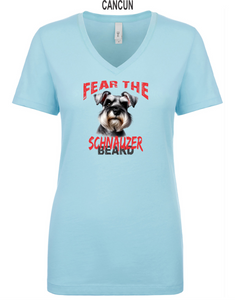 Schnauzer-061-121 - Next Level Apparel Ladies' Ideal V - Fear The Beard Logo