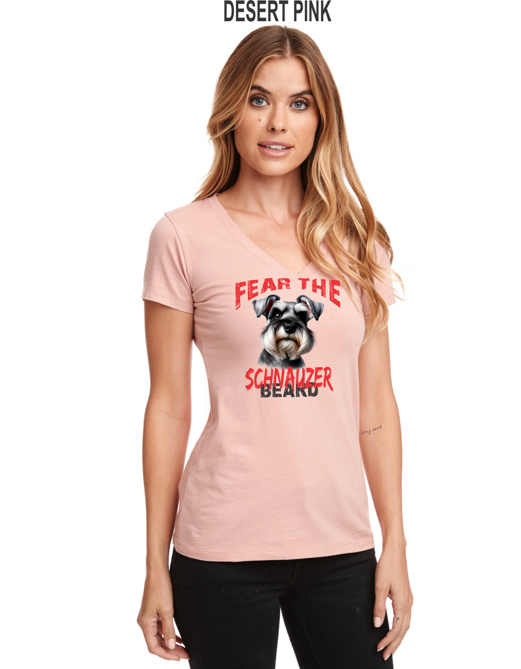 Schnauzer-061-121 - Next Level Apparel Ladies' Ideal V - Fear The Beard Logo