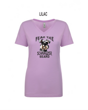 Load image into Gallery viewer, Schnauzer-061-121 - Next Level Apparel Ladies&#39; Ideal V - Fear The Beard Logo