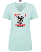 Load image into Gallery viewer, Schnauzer-061-121 - Next Level Apparel Ladies&#39; Ideal V - Fear The Beard Logo