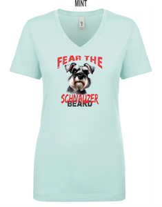 Schnauzer-061-121 - Next Level Apparel Ladies' Ideal V - Fear The Beard Logo