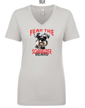 Load image into Gallery viewer, Schnauzer-061-121 - Next Level Apparel Ladies&#39; Ideal V - Fear The Beard Logo