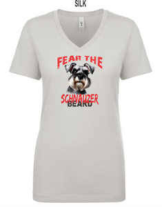 Schnauzer-061-121 - Next Level Apparel Ladies' Ideal V - Fear The Beard Logo