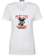 Load image into Gallery viewer, Schnauzer-061-121 - Next Level Apparel Ladies&#39; Ideal V - Fear The Beard Logo