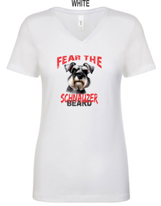 Schnauzer-061-121 - Next Level Apparel Ladies' Ideal V - Fear The Beard Logo