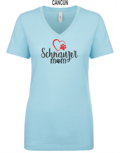 Schnauzer-062-114 - Next Level Apparel Ladies' Ideal V - Love Schnauzer Mom Logo