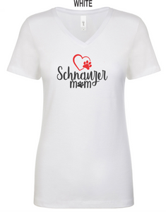 Schnauzer-062-114 - Next Level Apparel Ladies' Ideal V - Love Schnauzer Mom Logo