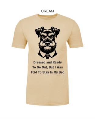 Schnauzer-103 - Next Level CVC Short Sleeve Crew Tee - All Dressed To Go Out Logo