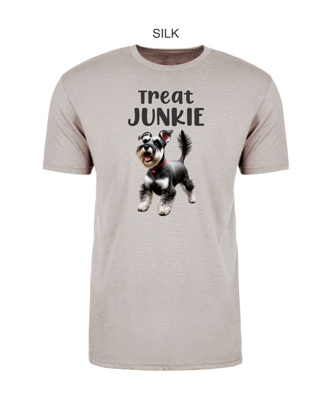 Schnauzer-107 - Next Level CVC Short Sleeve Crew Tee - Treat Junkie Logo