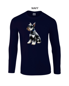 Schnauzer-123 - Gildan Adult Softstyle® Long-Sleeve T-Shirt - Schnauzer Logo