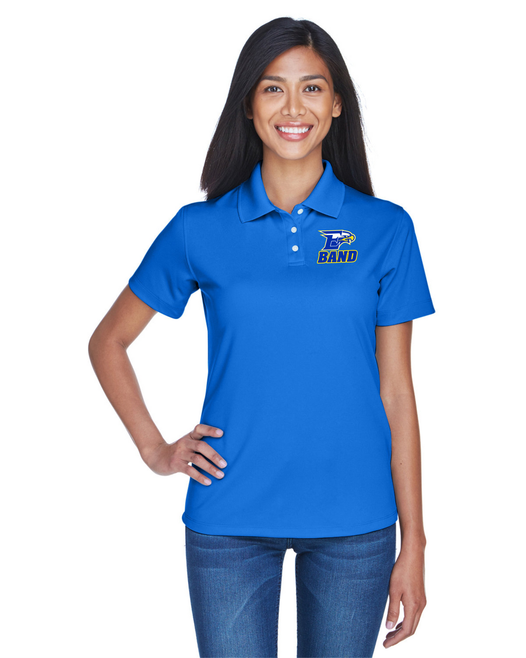 ET-BND-501-1 - UltraClub Cool & Dry Stain-Release Performance Polo - Etowah Band Logo