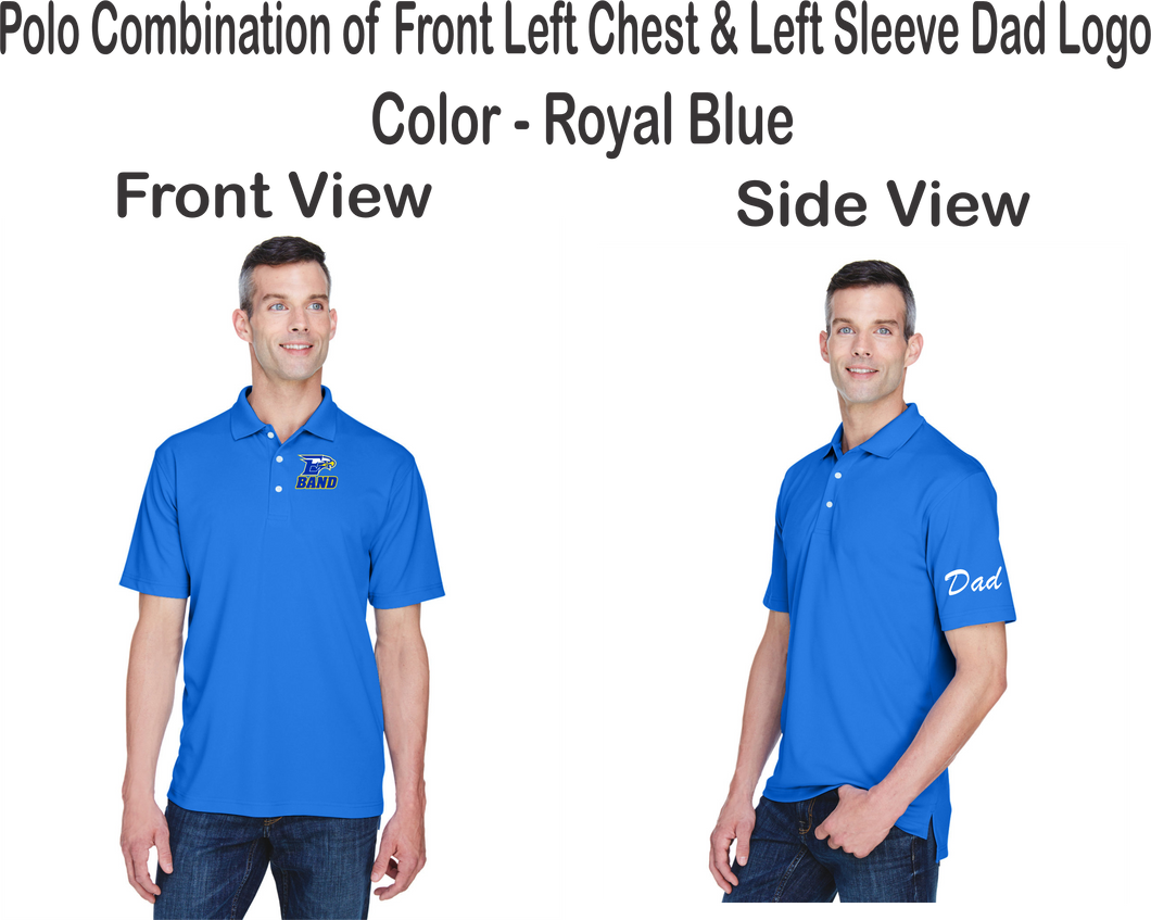 ET-BND-503-1 - UltraClub Cool & Dry Stain-Release Performance Polo - Etowah Band & Dad Logos