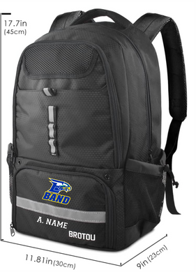 ET-BND-930-1 - BROTOU Large Sports Gym Bag with Shoe Compartment - Etowah Band Logo & Personalized Name