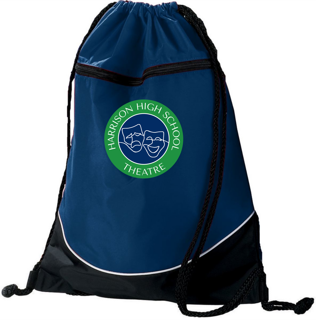 HHS-Theatre-901-1 - Augusta Tri-Color Drawstring Backpack - HHS Theatre Logo