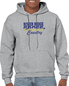 RR-XC-301-21 - Gildan Adult 8 oz., 50/50 Fleece Hoodie - River Ridge Cross Country Logo
