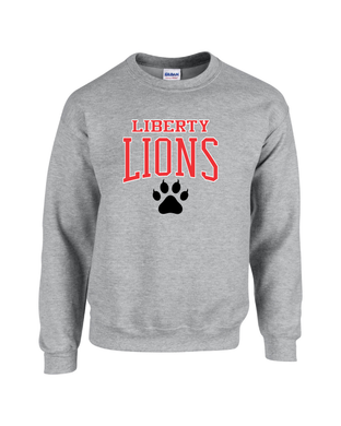 LIB-PTA-305-7 - Gildan 8 oz., 50/50 Fleece Crew Sweatshirt-  Liberty Lion Paw Logo