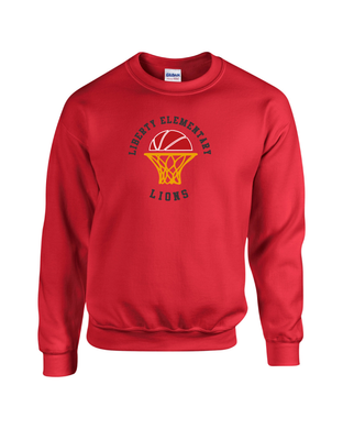 LIB-PTA-305-8 - Gildan 8 oz., 50/50 Fleece Crew Sweatshirt-  Liberty Elementary Lions Logo
