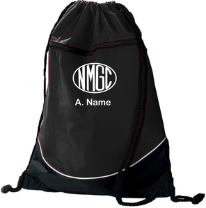 NMGC-950-3 - Augusta Tri-Color Drawstring Backpack - NMGC Eclipse Logo & Personalized Name
