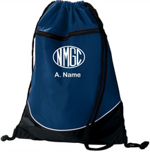 Load image into Gallery viewer, NMGC-950-3 - Augusta Tri-Color Drawstring Backpack - NMGC Eclipse Logo &amp; Personalized Name