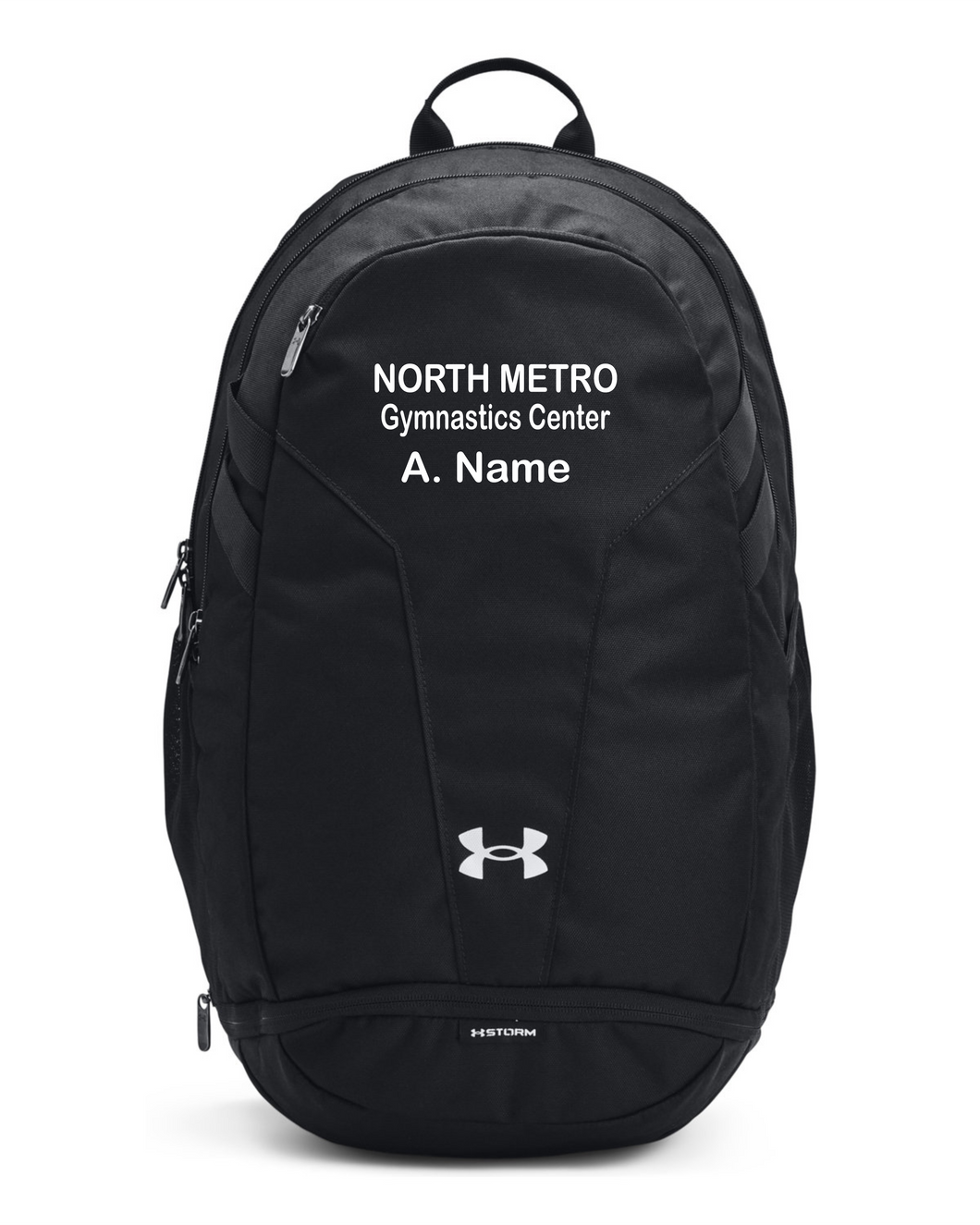 NMGC-976-8 - Under Armour Hustle Backpack - NMGC EMB Logo & Personalized Name