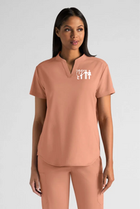 Pampa-Emp-027 - Butter-Soft STRETCH FLXTEK Women's 2-Pocket Oversized Henley Scrub Top