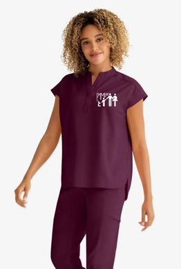 Pampa-Emp-031 - Healing Hands Purple Label Journey Women's 2-Pocket STRETCH Dolman Sleeve Mandarin Collar Scrub Top