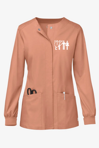 Pampa-Emp-075 - Butter-Soft STRETCH Women's 2-Pocket Long Sleeve Snap Front Scrub Jacket
