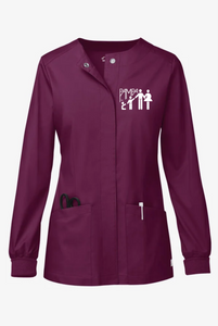 Pampa-Emp-075 - Butter-Soft STRETCH Women's 2-Pocket Long Sleeve Snap Front Scrub Jacket