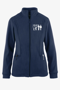 Pampa-Emp-077 - Butter-Soft STRETCH Women's 2-Pocket Zip Front Fleece Scrub Jacket