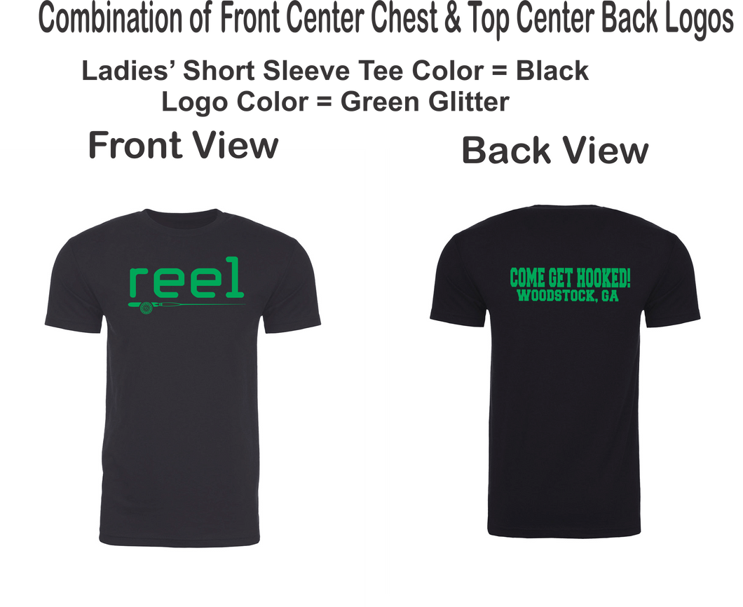 REEL-101- Next Level CVC Ladies & UNISEX Short Sleeve Crew Tee - Glitter Logos