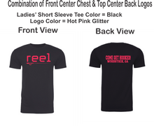 Load image into Gallery viewer, REEL-101- Next Level CVC Ladies &amp; UNISEX Short Sleeve Crew Tee - Glitter Logos