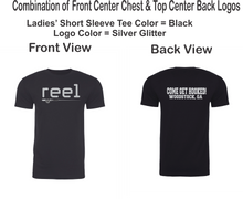 Load image into Gallery viewer, REEL-101- Next Level CVC Ladies &amp; UNISEX Short Sleeve Crew Tee - Glitter Logos