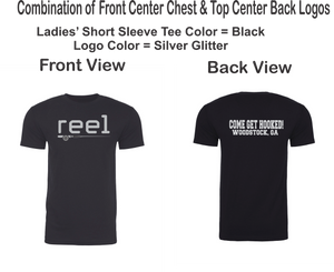 REEL-101- Next Level CVC Ladies & UNISEX Short Sleeve Crew Tee - Glitter Logos