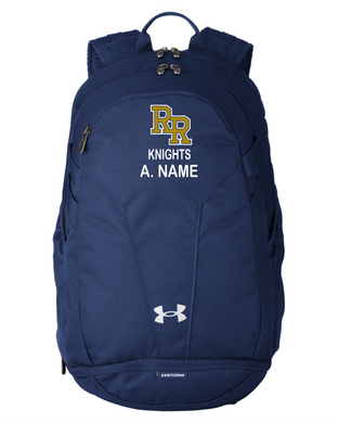 RR-FB-976-2 - Under Armour Hustle Backpack - RR KNIGHTS Logo & Personalized Name