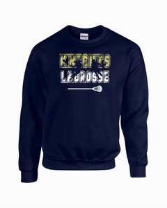 RR-LAX-049-14 - Gildan Adult 8 oz., 50/50 Fleece Crew - KNIGHTS Lacrosse Stick Logo