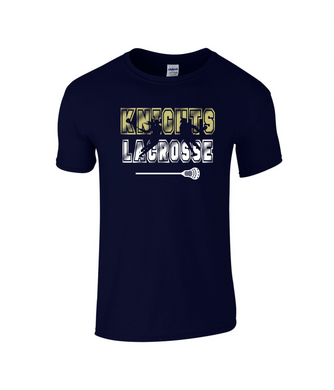 RR-LAX-489-14- Gildan Adult Softstyle Short Sleeve T-Shirt - KNIGHTS Lacrosse Stick Logo