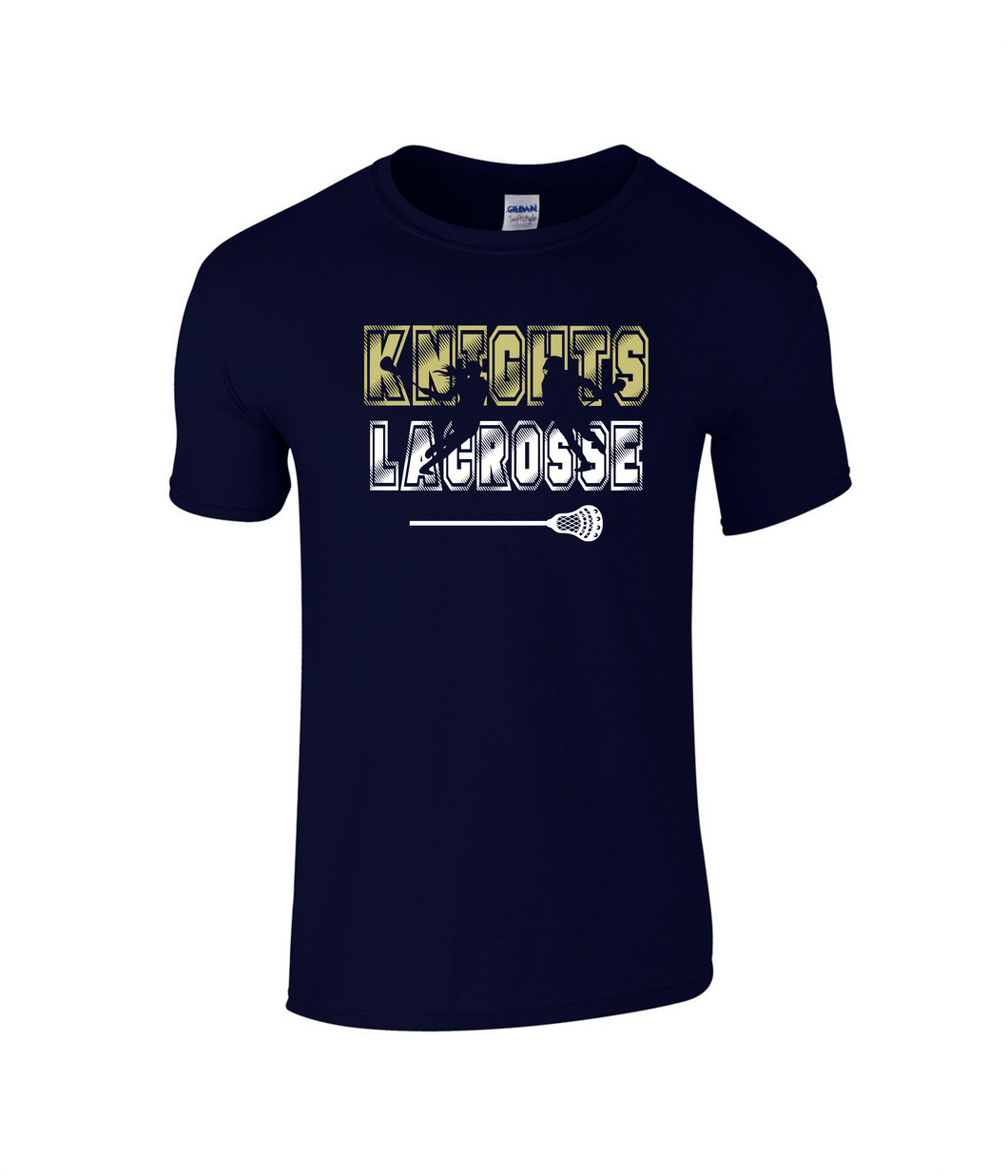 RR-LAX-489-14- Gildan Adult Softstyle Short Sleeve T-Shirt - KNIGHTS Lacrosse Stick Logo