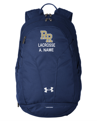 RR-LAX-976-1 - Under Armour Hustle Backpack - RR Lacrosse Logo & Personalized Name