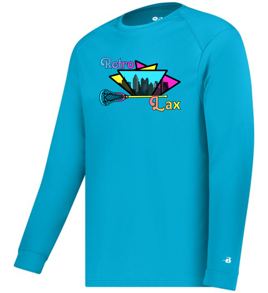 Retrolax-602 - Badger Unisex B-Core Long Sleeve T-Shirt - Retrolax logo