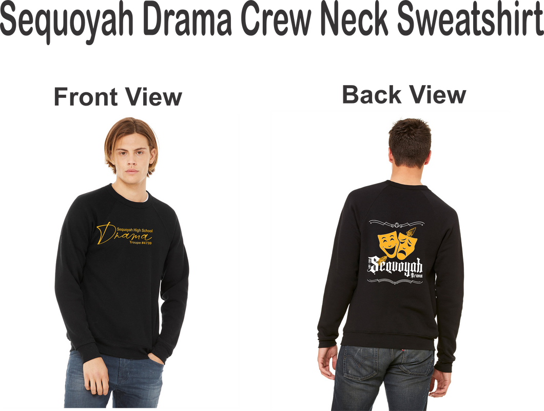 SEQ-Drama-107 - Bella + Canvas Unisex Sponge Fleece Crewneck Sweatshirt - SHS Drama Logos