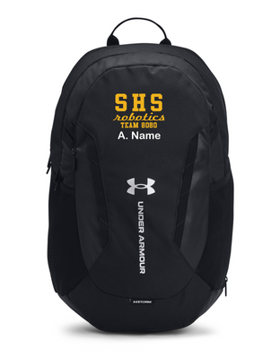 SEQ-Robotics-976-5 - Under Armour Hustle Backpack - SHS Robotics Team 8080 Logo & Personalized Name