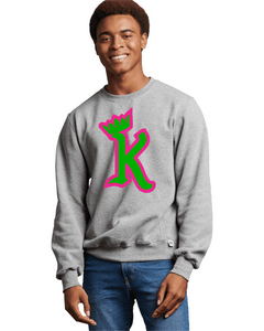 ATL-KINGS-092-7 - Russell Athletic Unisex Dri-Power Crewneck Sweatshirt - K with Crown Logo