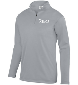 ATL-KINGS-101-2 - Augusta 1/4 Zip Wicking Fleece Pullover-Kings Lacrosse Logo