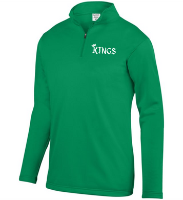 ATL-KINGS-101-2 - Augusta 1/4 Zip Wicking Fleece Pullover-Kings Lacrosse Logo