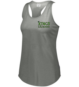ATL-KINGS-514-1 - Augusta Ladies Lux Tri-Blend Tank - KINGS Lacrosse Logo