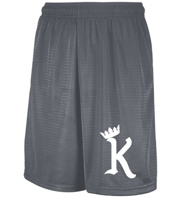ATL-KINGS-733-7 - Russell Mesh Shorts with Pockets (9 Inch Inseam) - K With Crown Logo