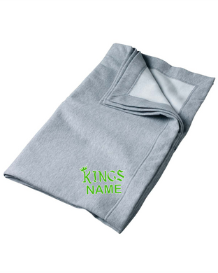 ATLKINGS-941-2 - Gildan Heavy Blend Fleece Stadium Blanket - Kings Logo & Personalized Name