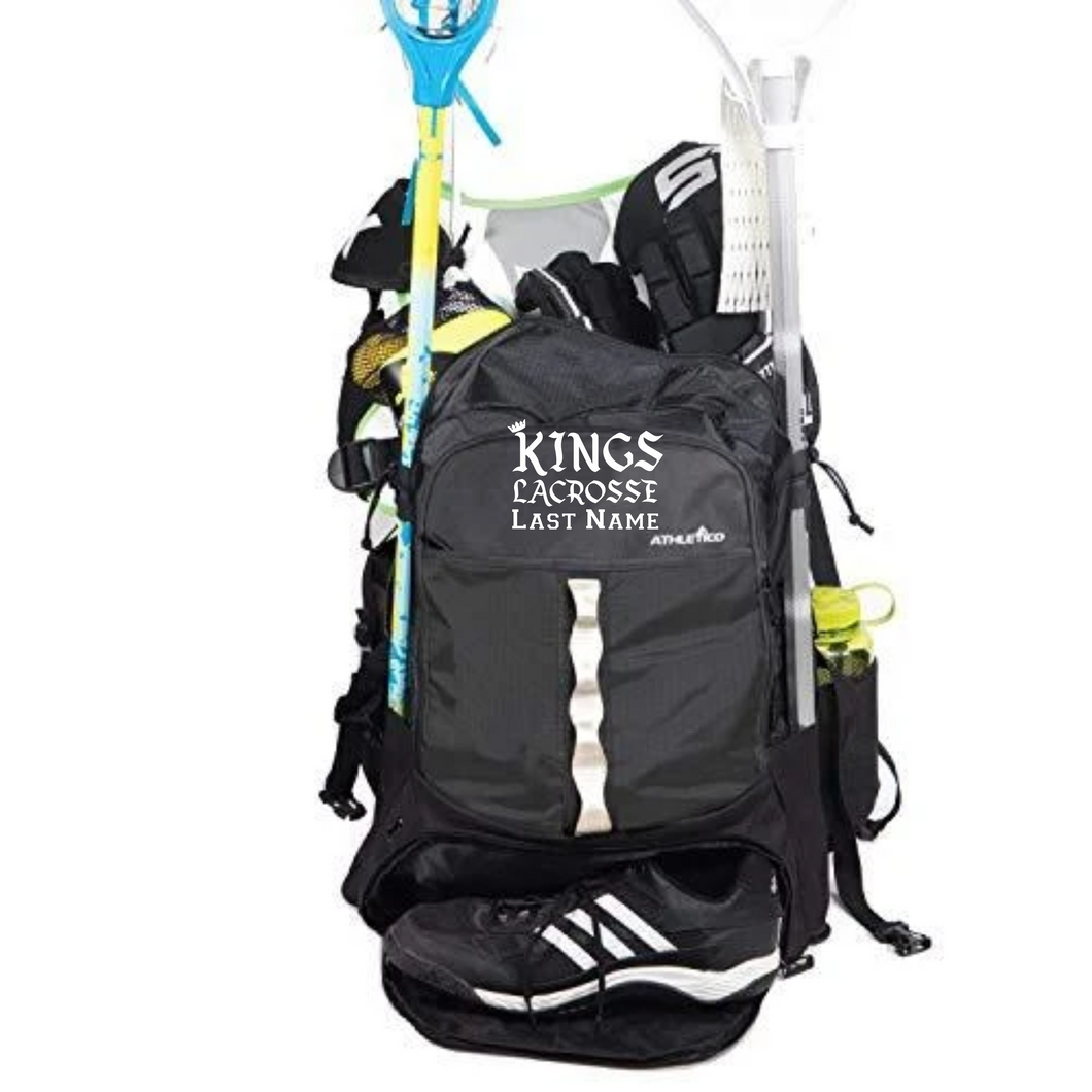 ATL-KINGS-A01 - ATHLETICO ATTACK XXL LACROSSE BAG - KINGS Lacrosse & Player's Last Name