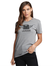 Load image into Gallery viewer, AWA-LAX-051-1 - Next Level CVC Short Sleeve Crew TEE - AWA Girls Lacrosse Logo &amp; AWA Back Logo